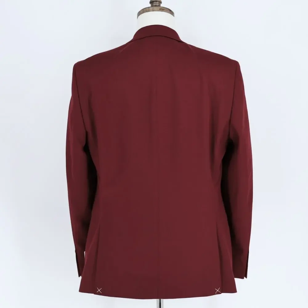 Tayion Collection Suit Jacket Men's Red Solid Classic-Fit Formal Blazer Size 38R